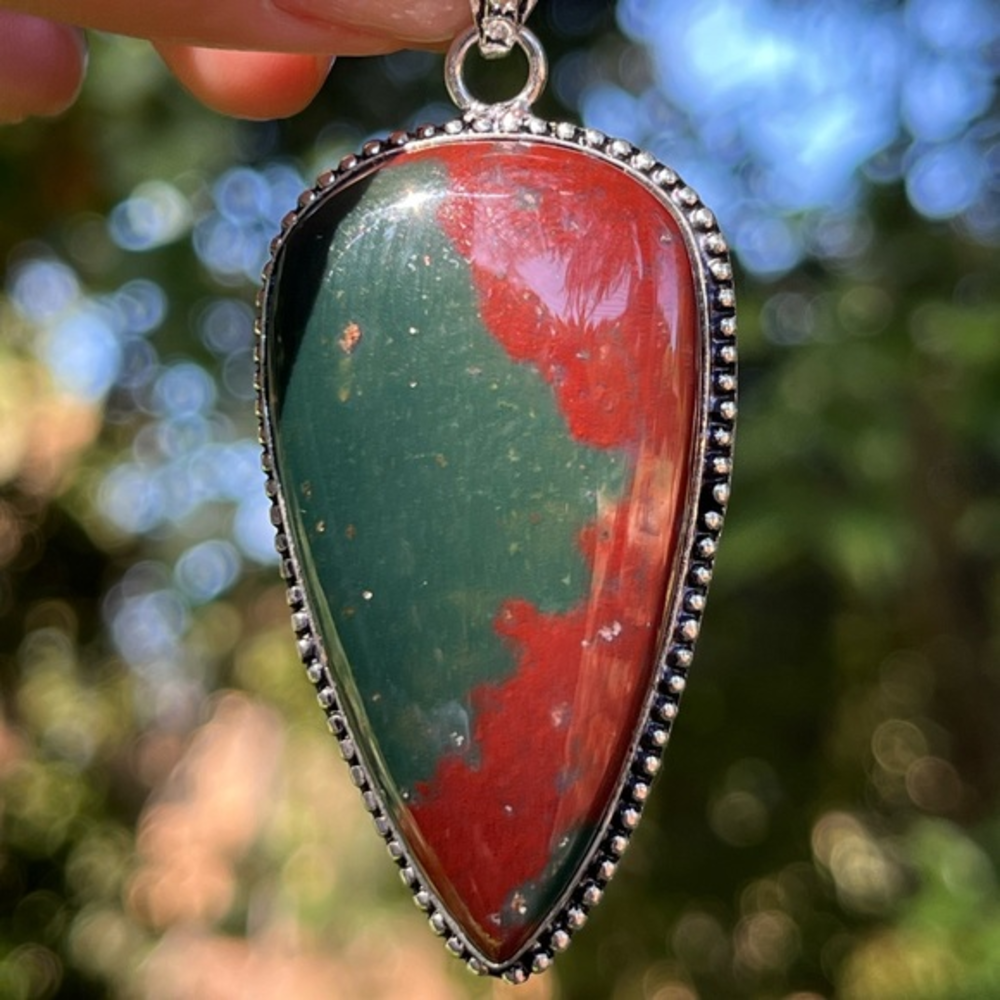 Blood‎ stone pendant